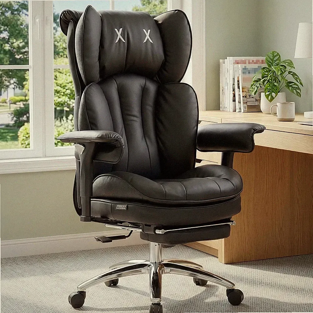 Big and Tall Office Chair 400lbs Capacity, Executive High Back Chair with 3-A...