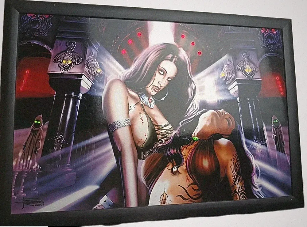 BRIAN ROOD collectable paint artist Picture Photo Frame Wall with power switch!!