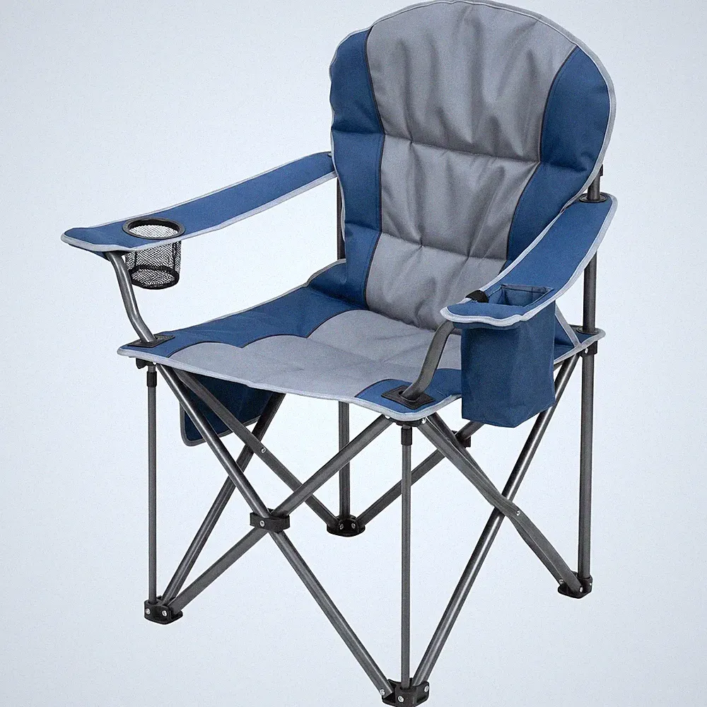 Oversized Camping Folding Chair 500Lbs Heavy Duty with Cooler Cup Holder