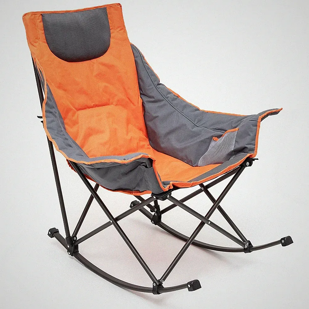 SUNNYFEEL Oversized Rocking Camping Chair, Fully Padded Patio Chair with Side...
